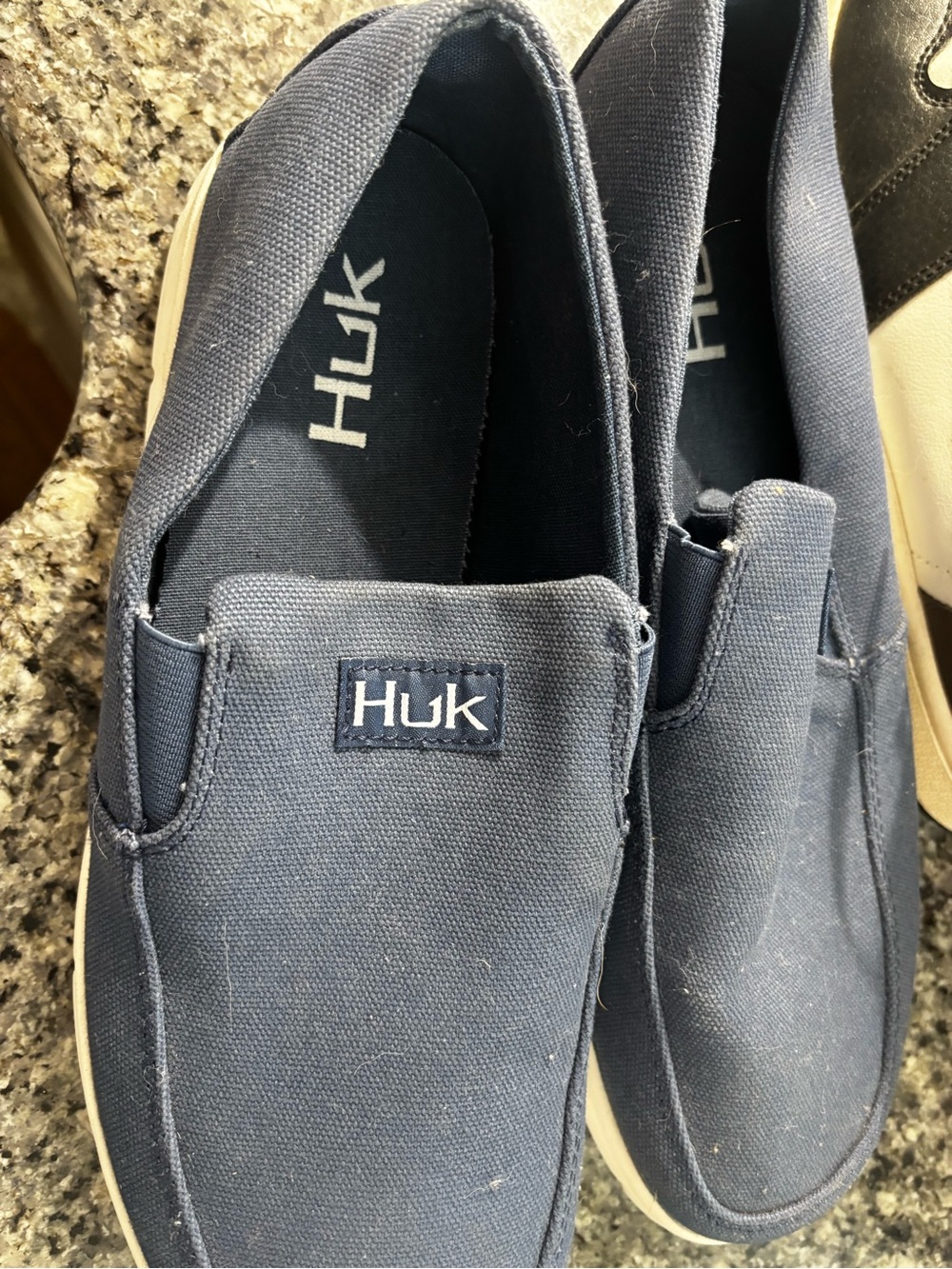 Huk Navy Canvas Slip-On Loafers for Men